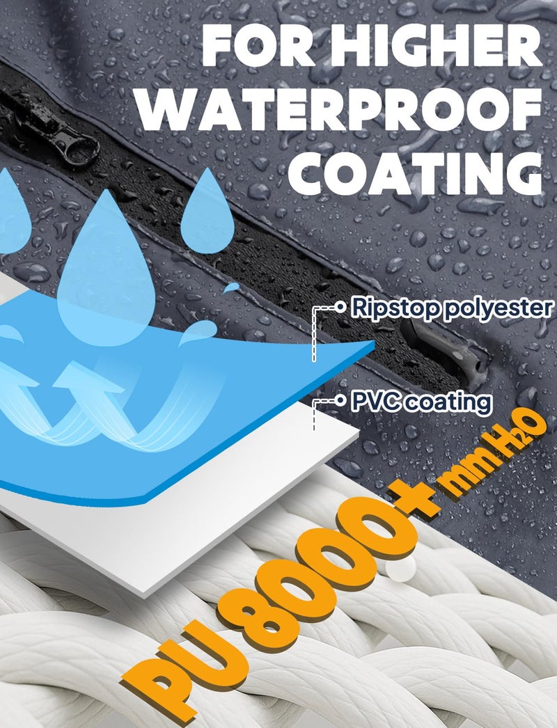 ANYOO Waterproof Rain Poncho Bike Bicycle Rain Capes Lightweight Compact Reusable for Adults - Image 3